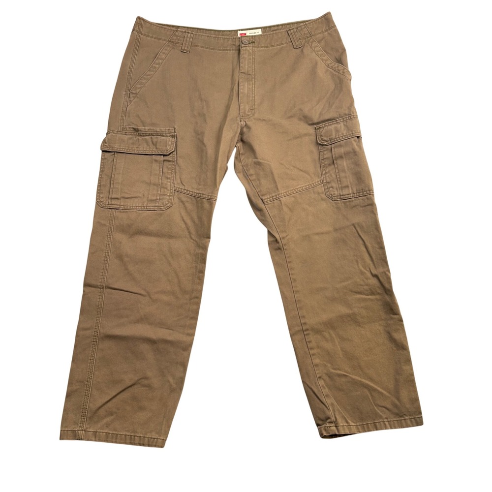 Wrangler Relaxed Fit Cargo Pants Mens 40x30 Brown Cotton Twill Utility 70ABTBN